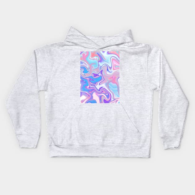 Soft Feminine Paint Pour Pattern Kids Hoodie by Art by Deborah Camp